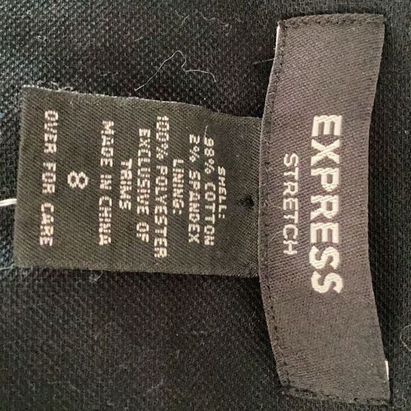 NWT Express Little Black Dress Women’s 8 White Satin Bow Straps Lined - Picture 10 of 10